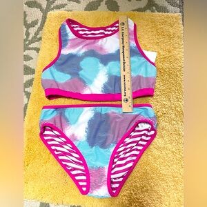 Eddie Bauer Youth Girls Reversible 2-piece Swimsuit size 14/16, New